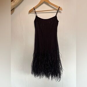 BCBGMaxAzria Black Fringe Mini Dress